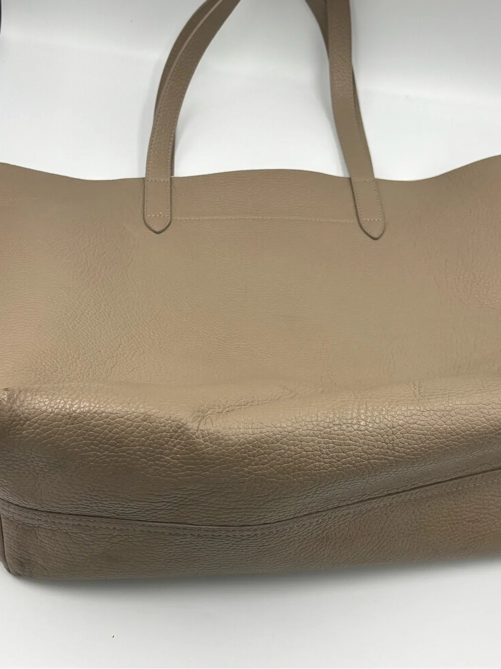 Cuyana Classic Pebble Leather Tote Cappuccino Taupe Large